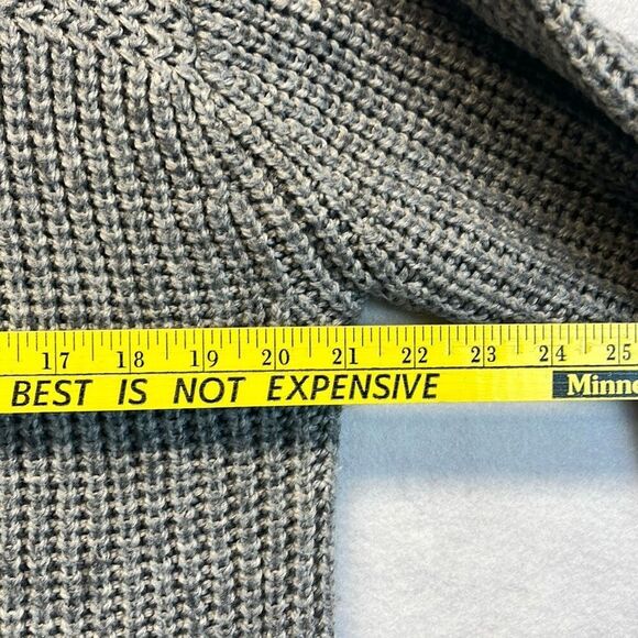 LOFT & BROWNSTONE Sweater Women's Large Gray Crew Neck Pullover Knit Wool Blend - Picture 6 of 10